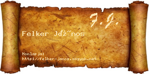 Felker János névjegykártya